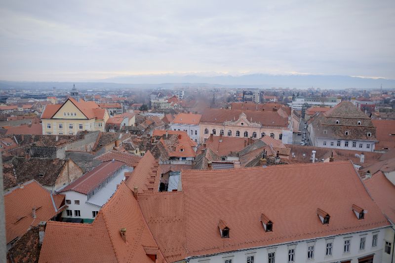 vista di Sibiu dall'alto
