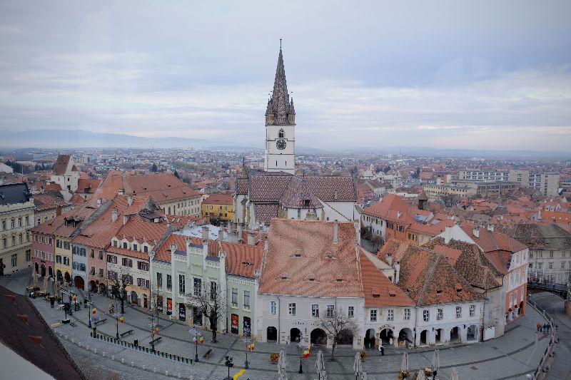 vista di Sibiu dall'alto