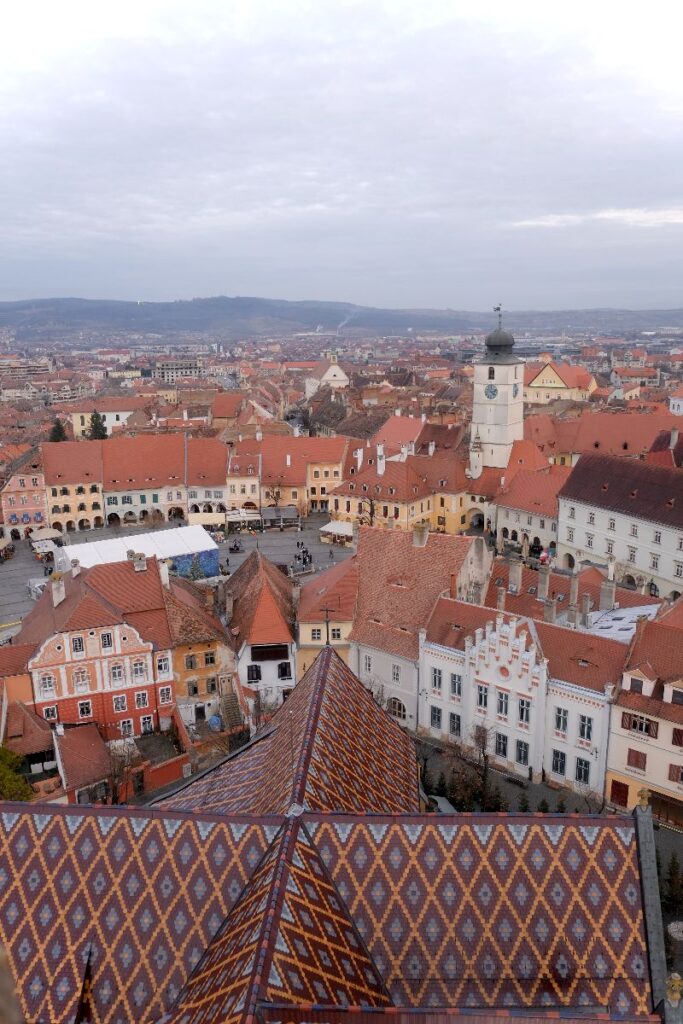 vista di Sibiu dall'alto