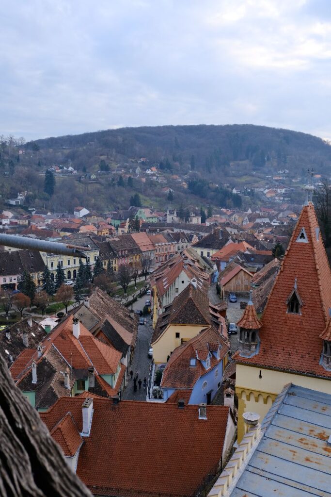 vista dalla Torre dell'Orologio a Sighisoara