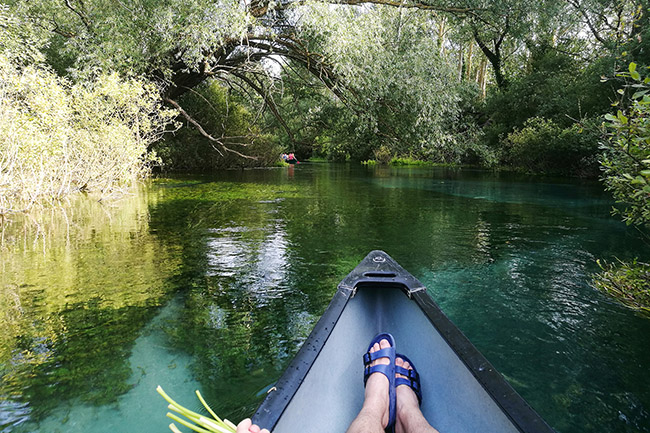 escursione in canoa sul fiume Tirino